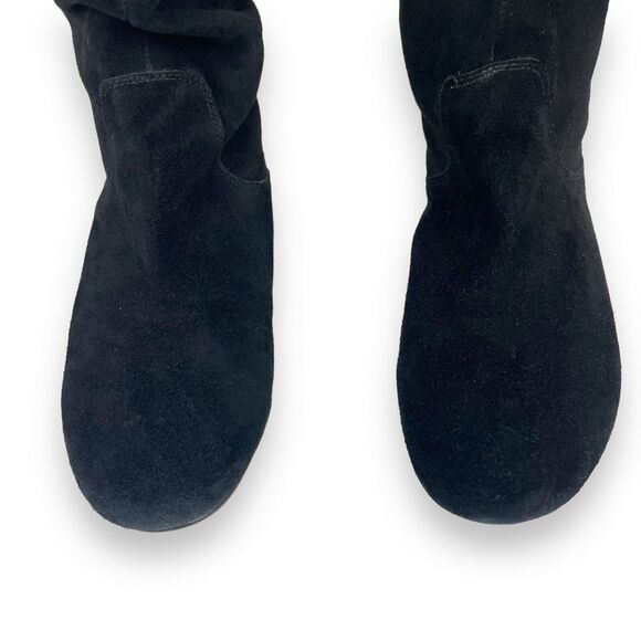 Steve Madden Boots Womens 10 Black Suede Flat Tianna Slouchy Buccaneer Y2K - Picture 8 of 11